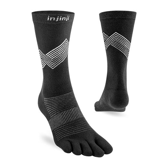 Injinji Run Lightweight Crew Socks - Black