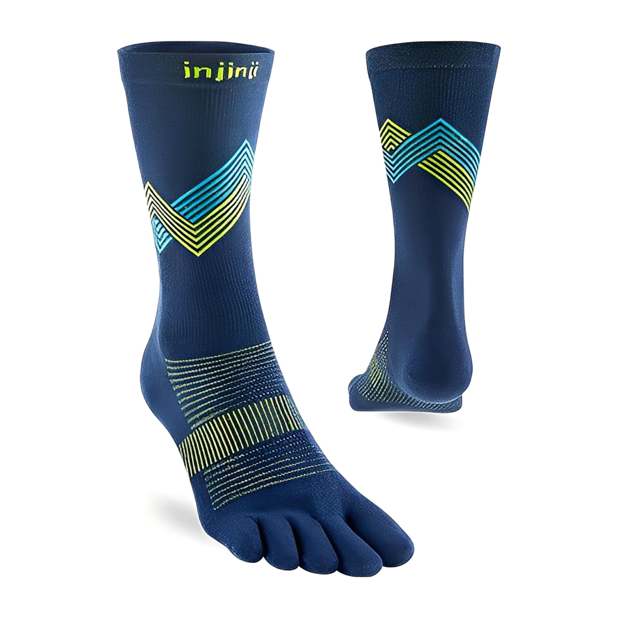 Injinji Run Lightweight Crew Socks Glow S 