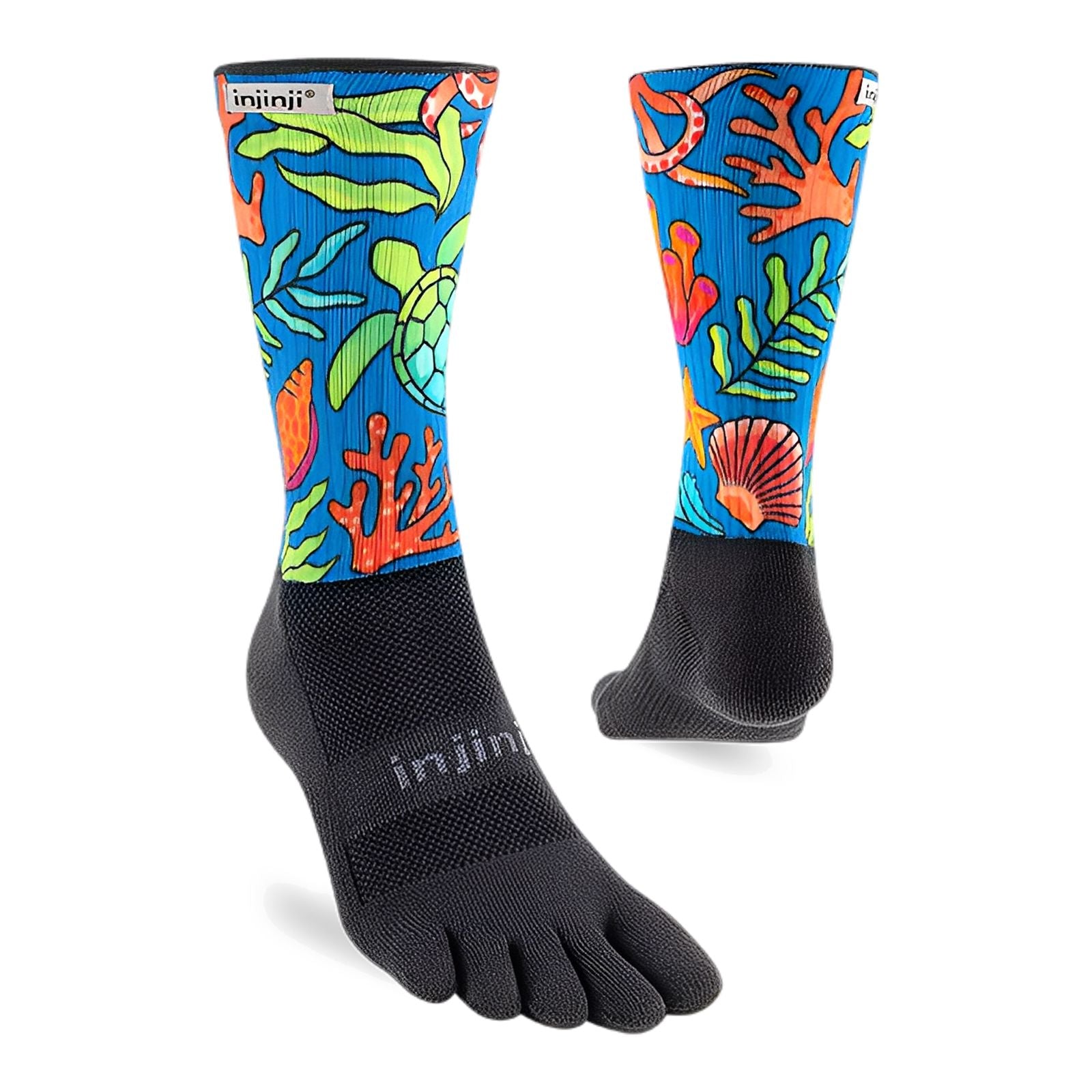 Injinji Artist Designed Men's Crew Socks Ocean S 
