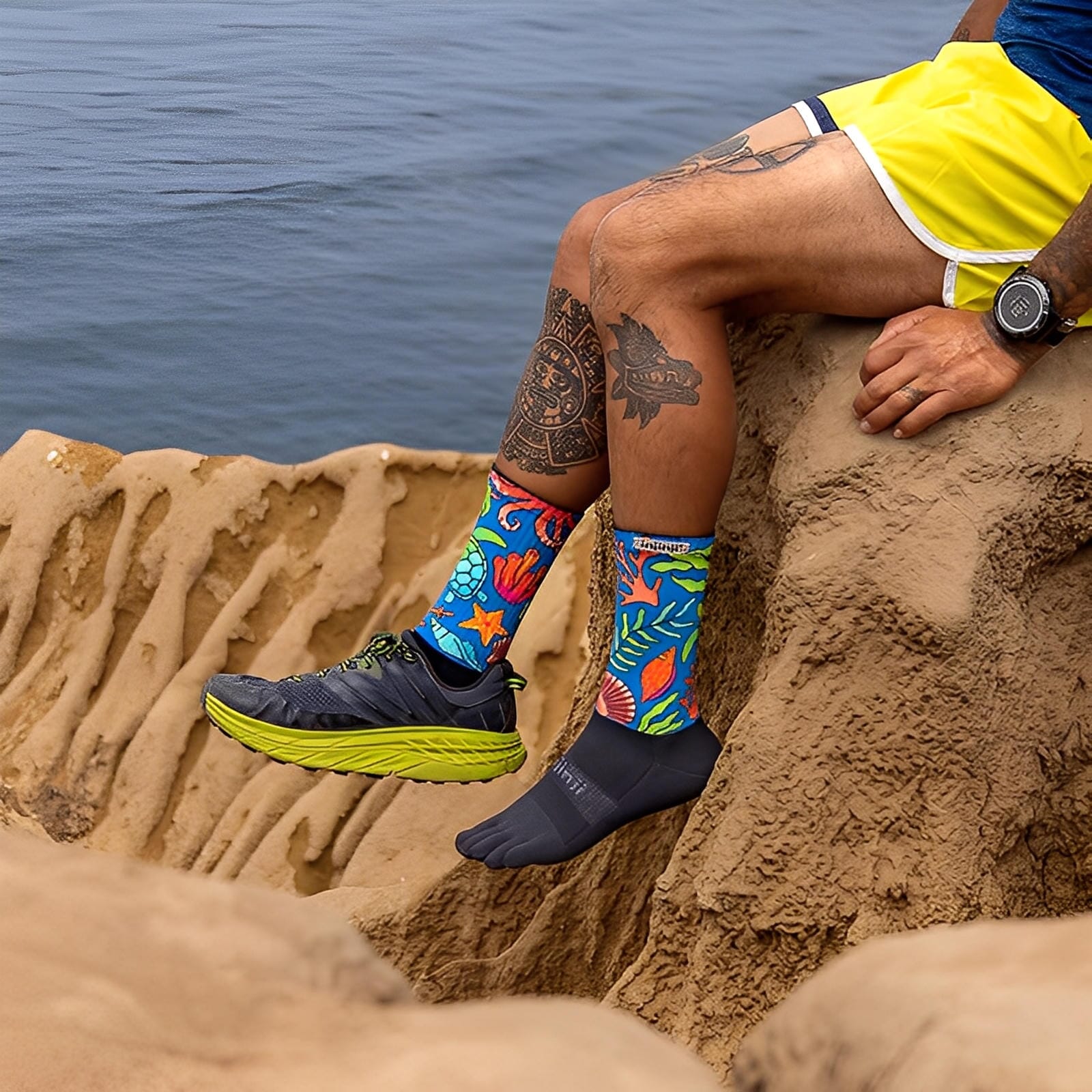 Injinji Artist Designed Men's Crew Socks 
