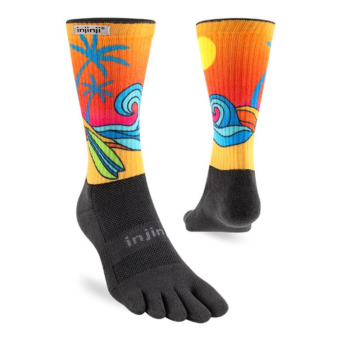 Injinji Artist Designed Men's Crew Socks Surf S 