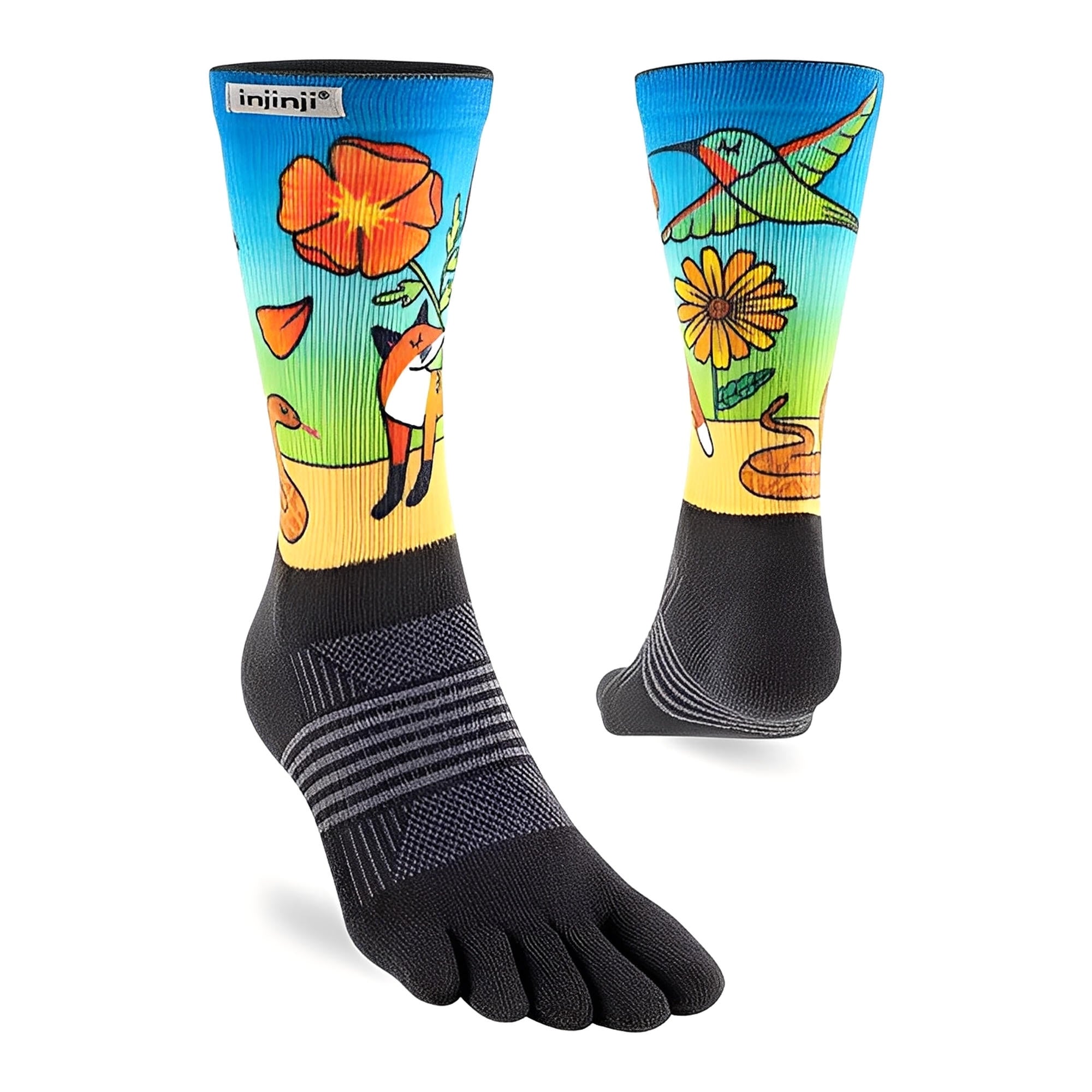 Injinji Women's Artist Designed Crew Socks Fox XS/S 