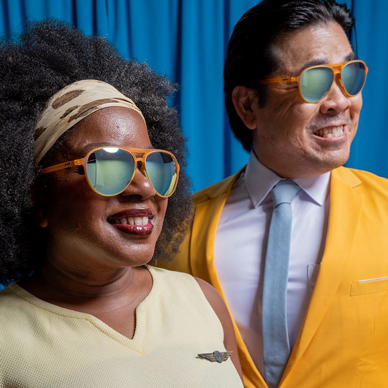 goodr MACH G - Sports Sunglasses - Cheesy Flight Attendant 