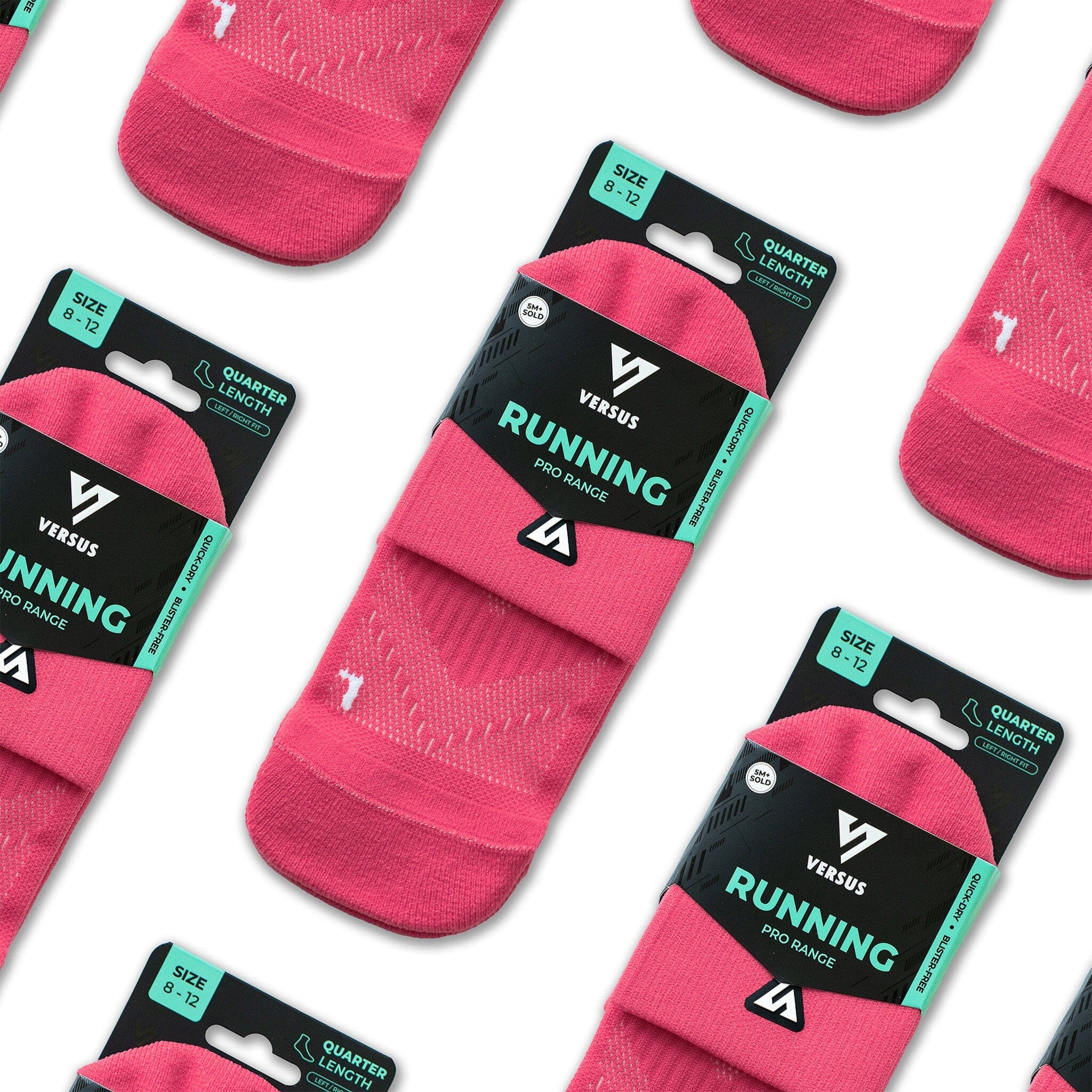 Versus Popsicle Pink Running Quarter Socks 