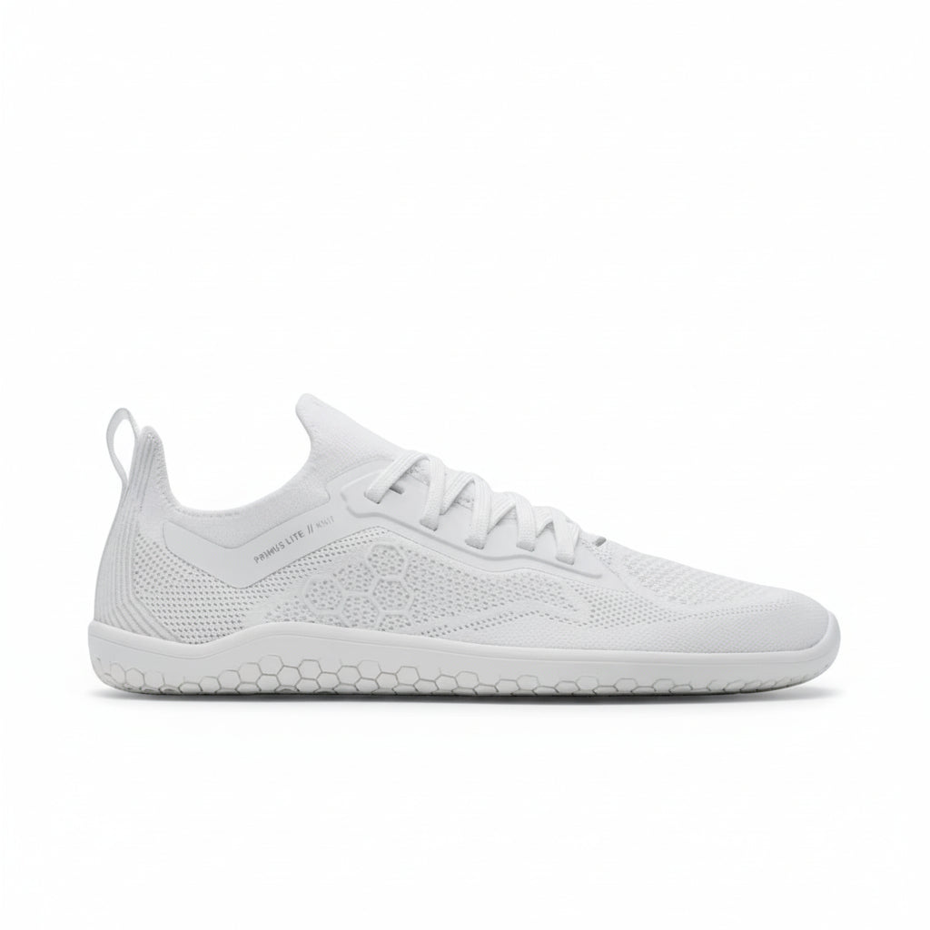Vivobarefoot Primus Lite Knit Mens Barefoot Shoes Bright White US 8 EU 41 