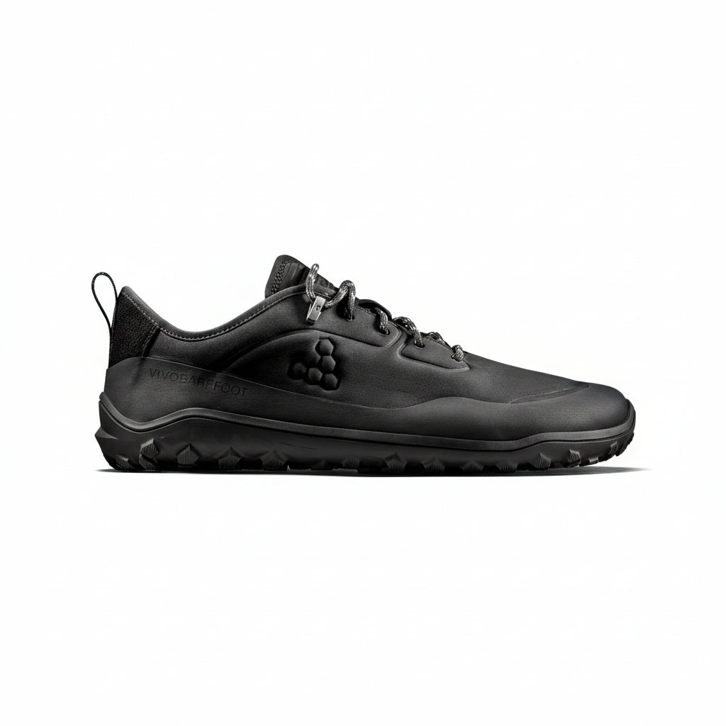 Vivobarefoot Tracker Leather AT Low Mens Barefoot Shoes Obsidian US 9 EU 42 