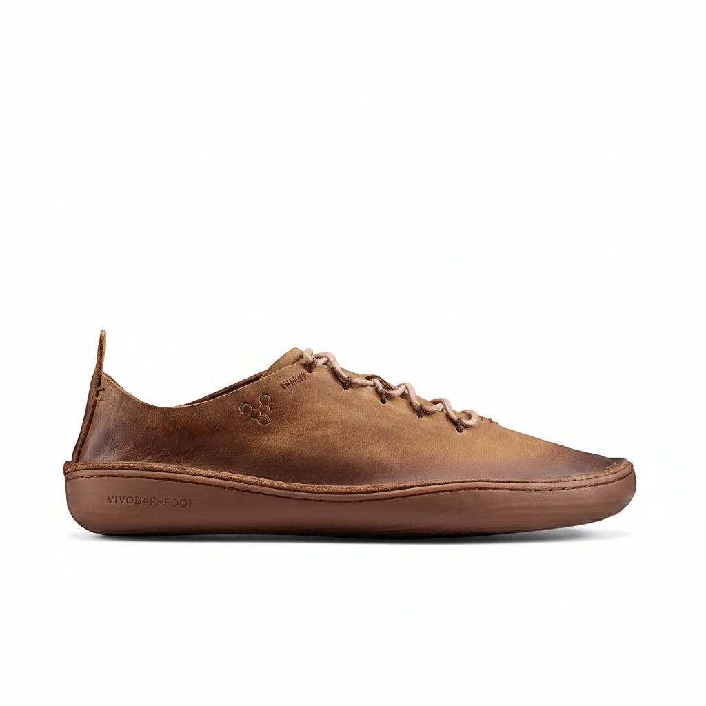 Vivobarefoot Sensus Moc Lace Up Leather Mens Barefoot Shoes Dark Tan US 7 EU 40 