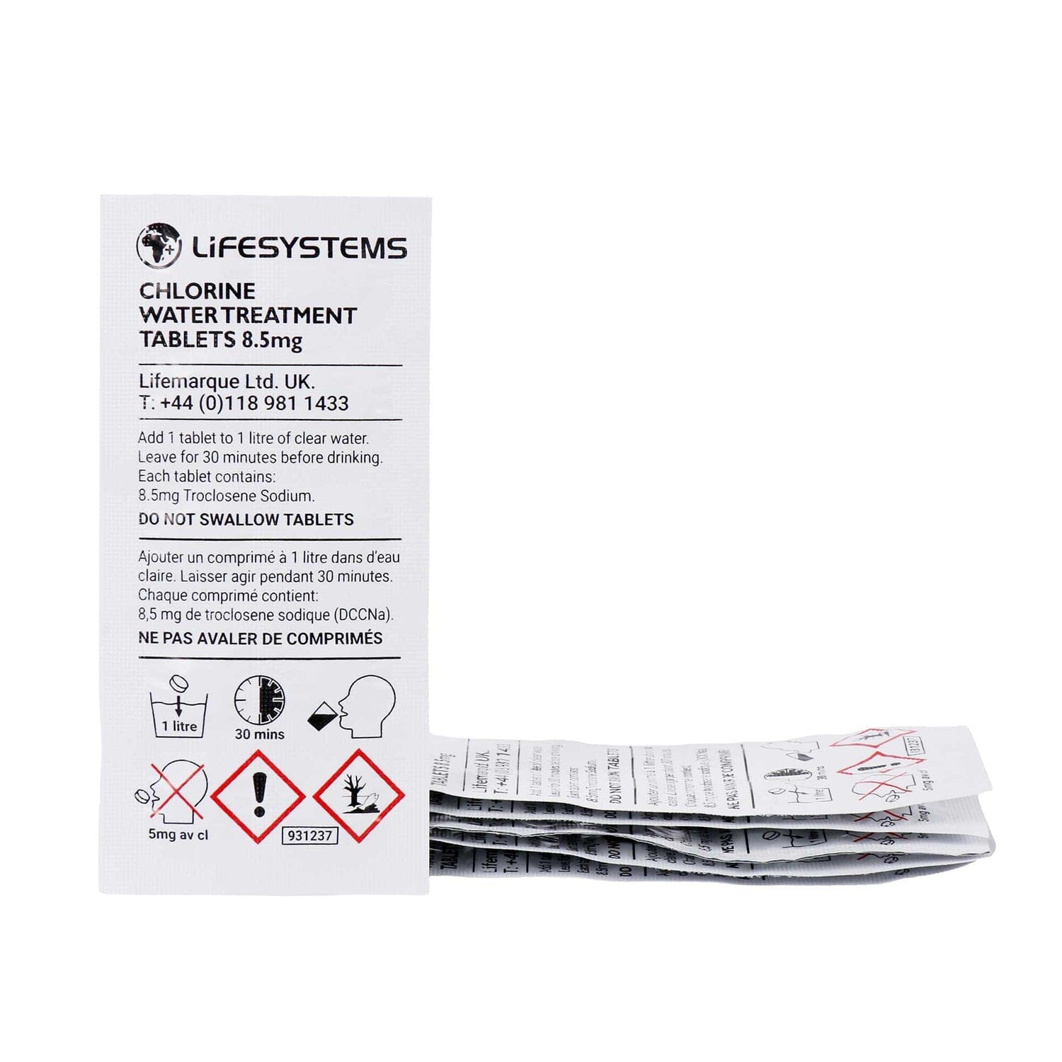 Lifesystems Chlorine Water Purification Tablets 
