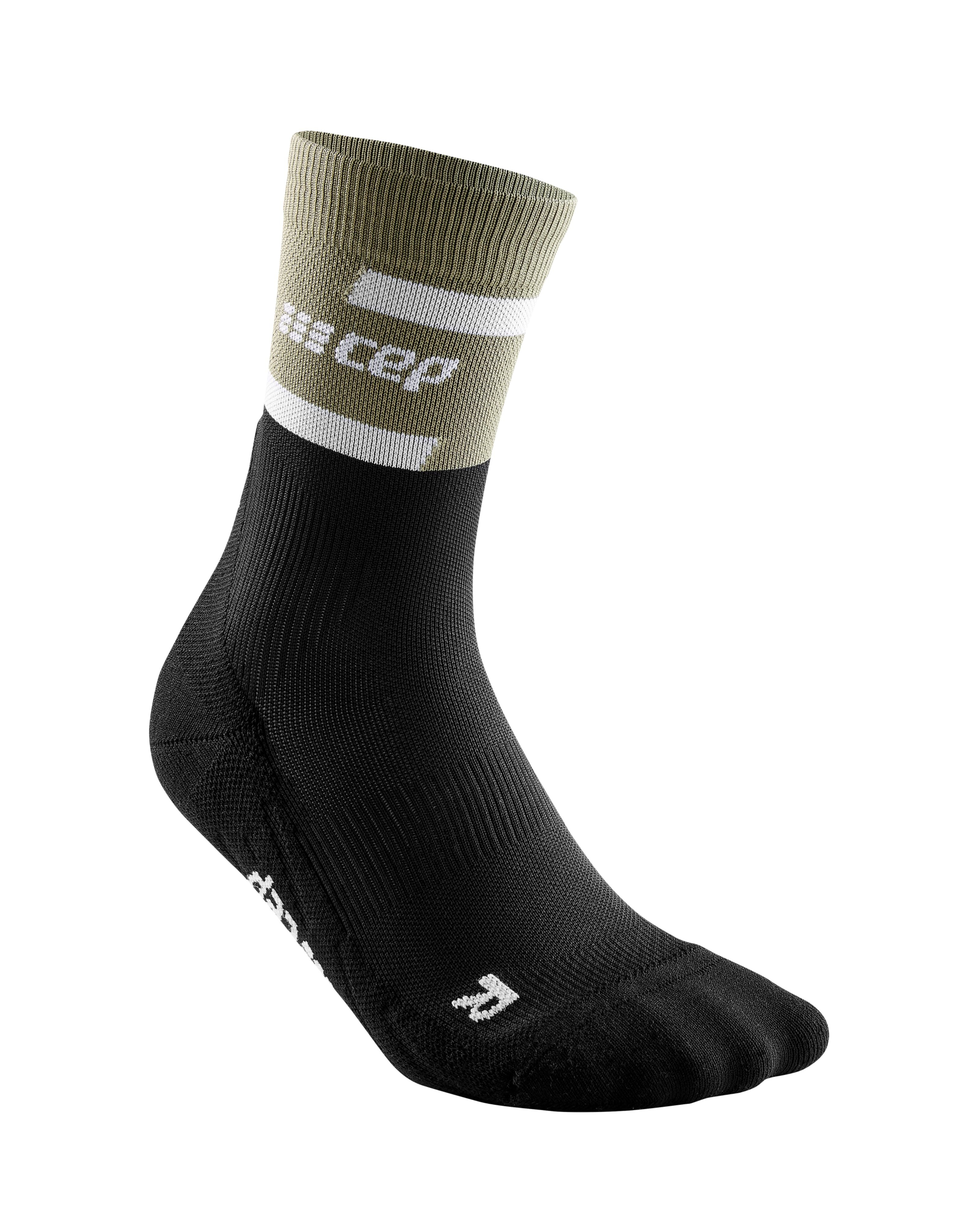 CEP The Run Compression Mid Cut Socks 4.0, Women Olive/Black SM 