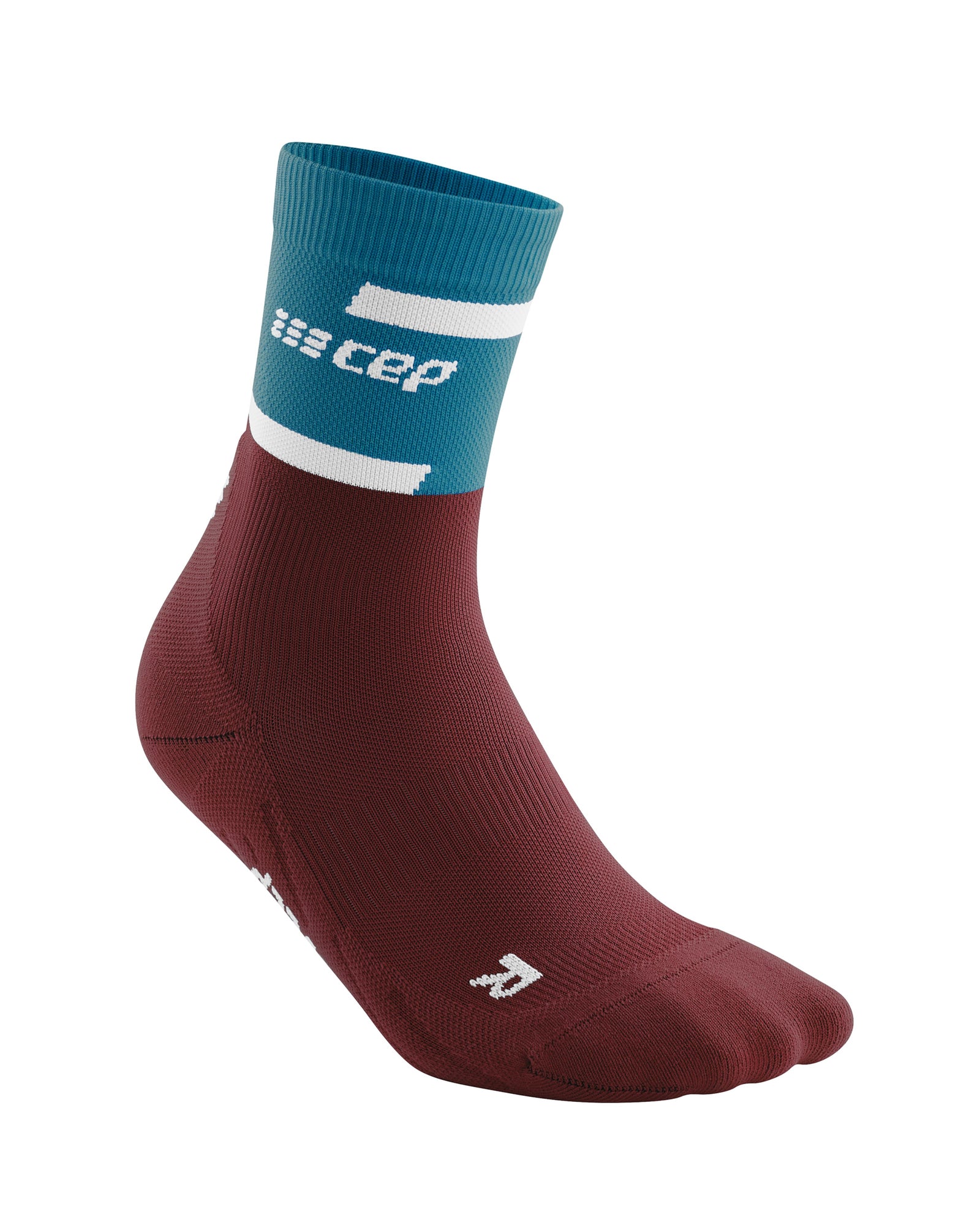 CEP The Run Compression Mid Cut Socks 4.0, Women Petrol/Dark Red SM 