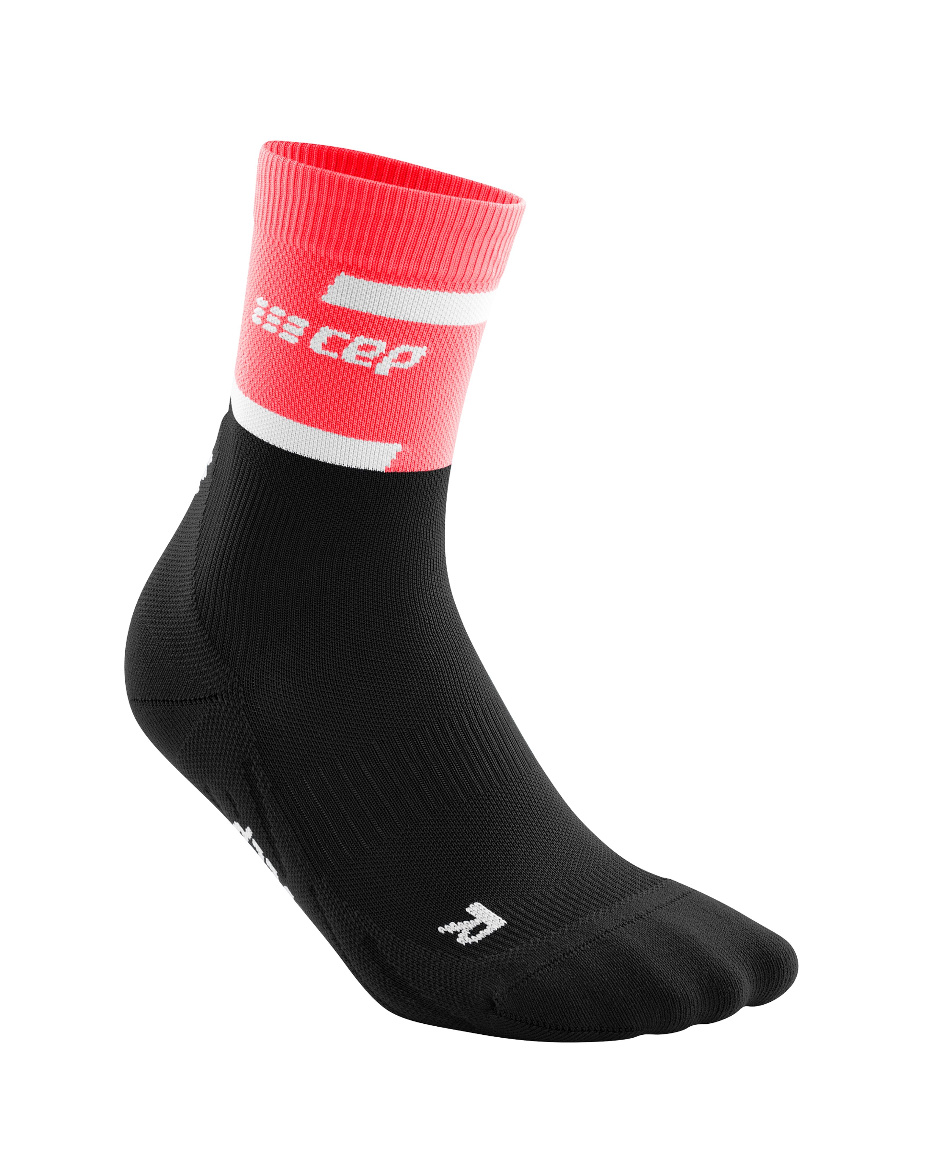 CEP The Run Compression Mid Cut Socks 4.0, Women Pink/Black SM 
