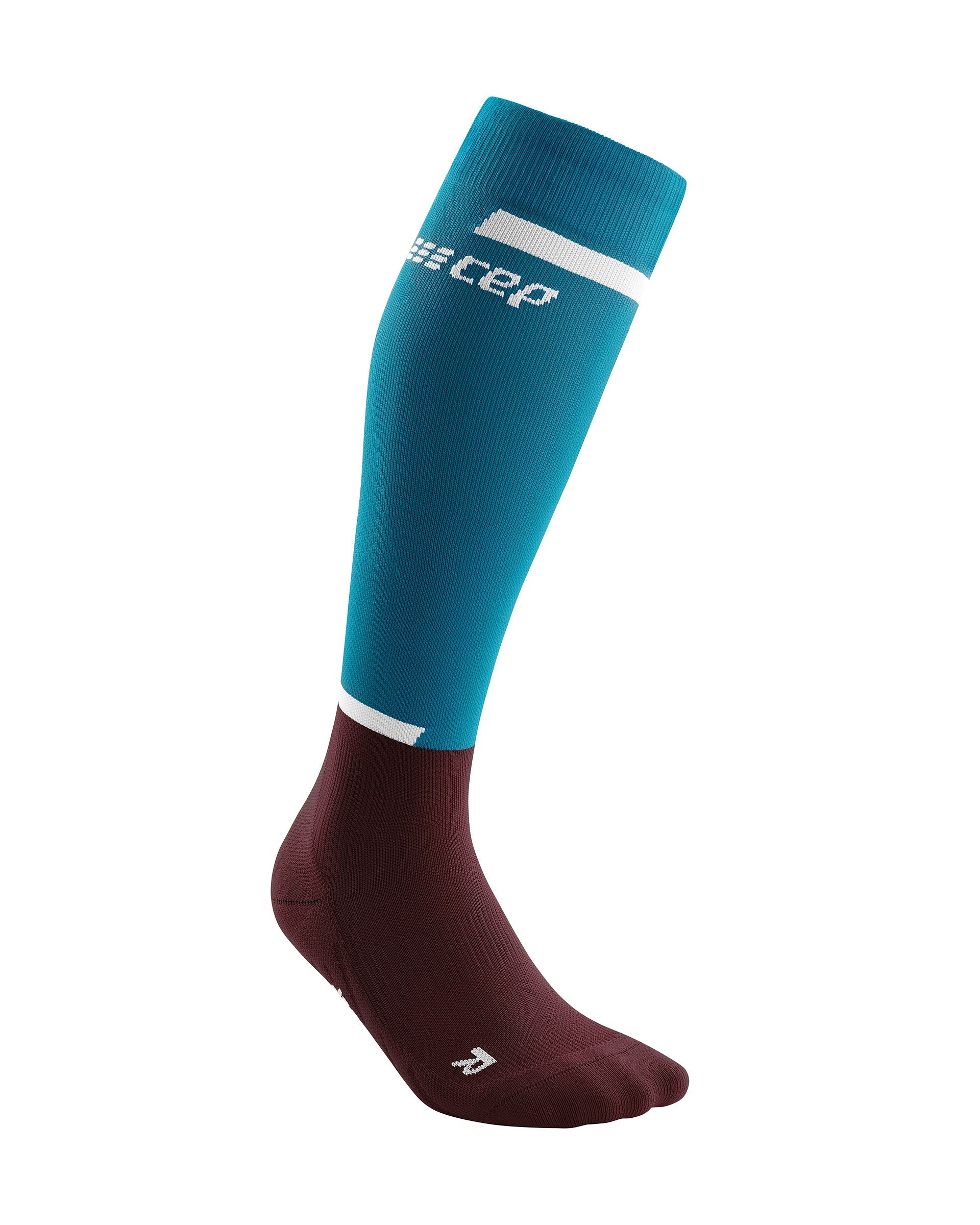CEP The Run Compression Tall Socks 4.0, Women Petrol/Dark Red II 