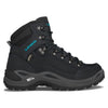 Lowa Women's Renegade GTX Mid Hiking Shoes Asphalt/Turquoise Wide UK 4.5
