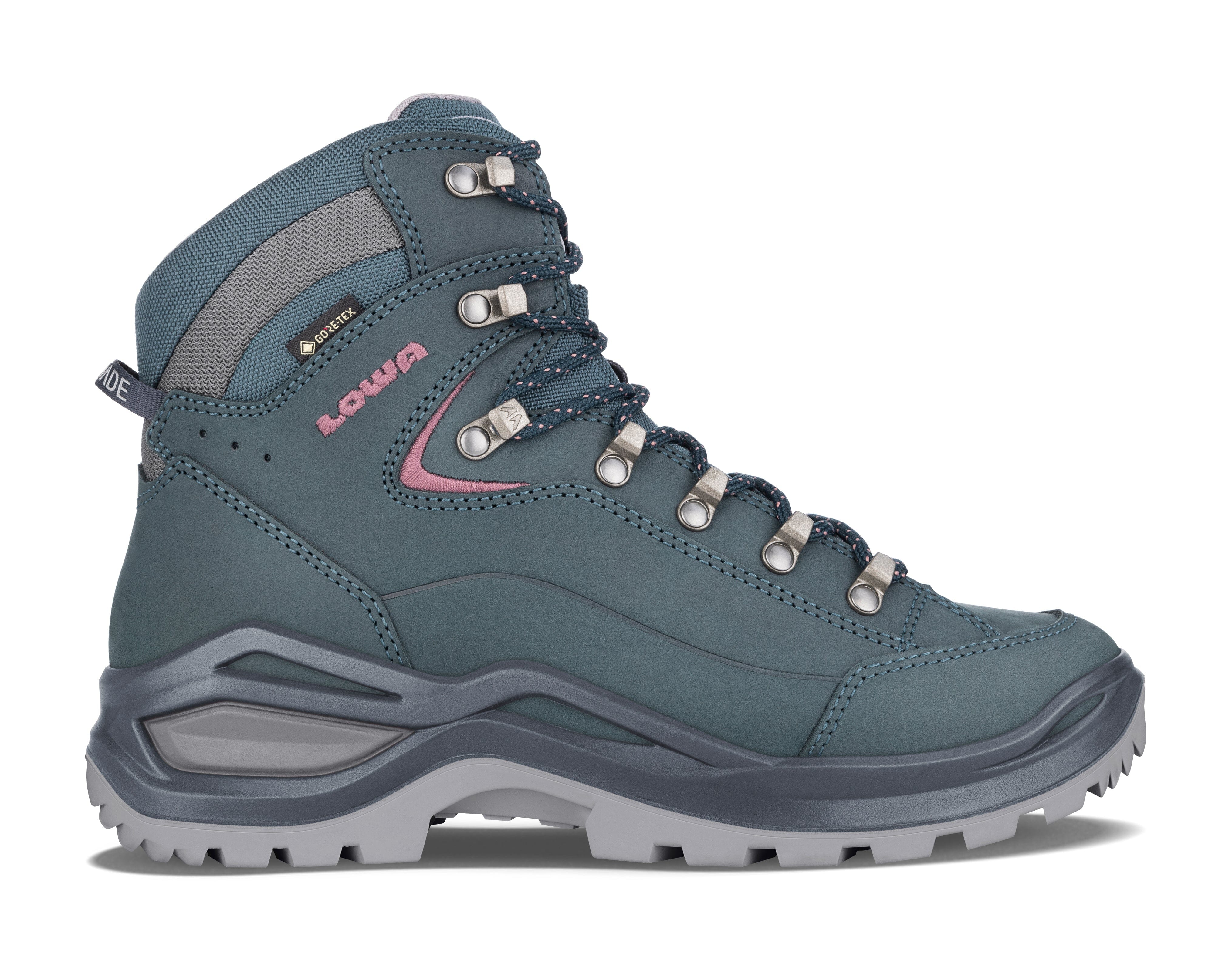 Lowa Women's Renegade EVO GTX Mid Hiking Shoes Steelblue/Old Rose UK 5 