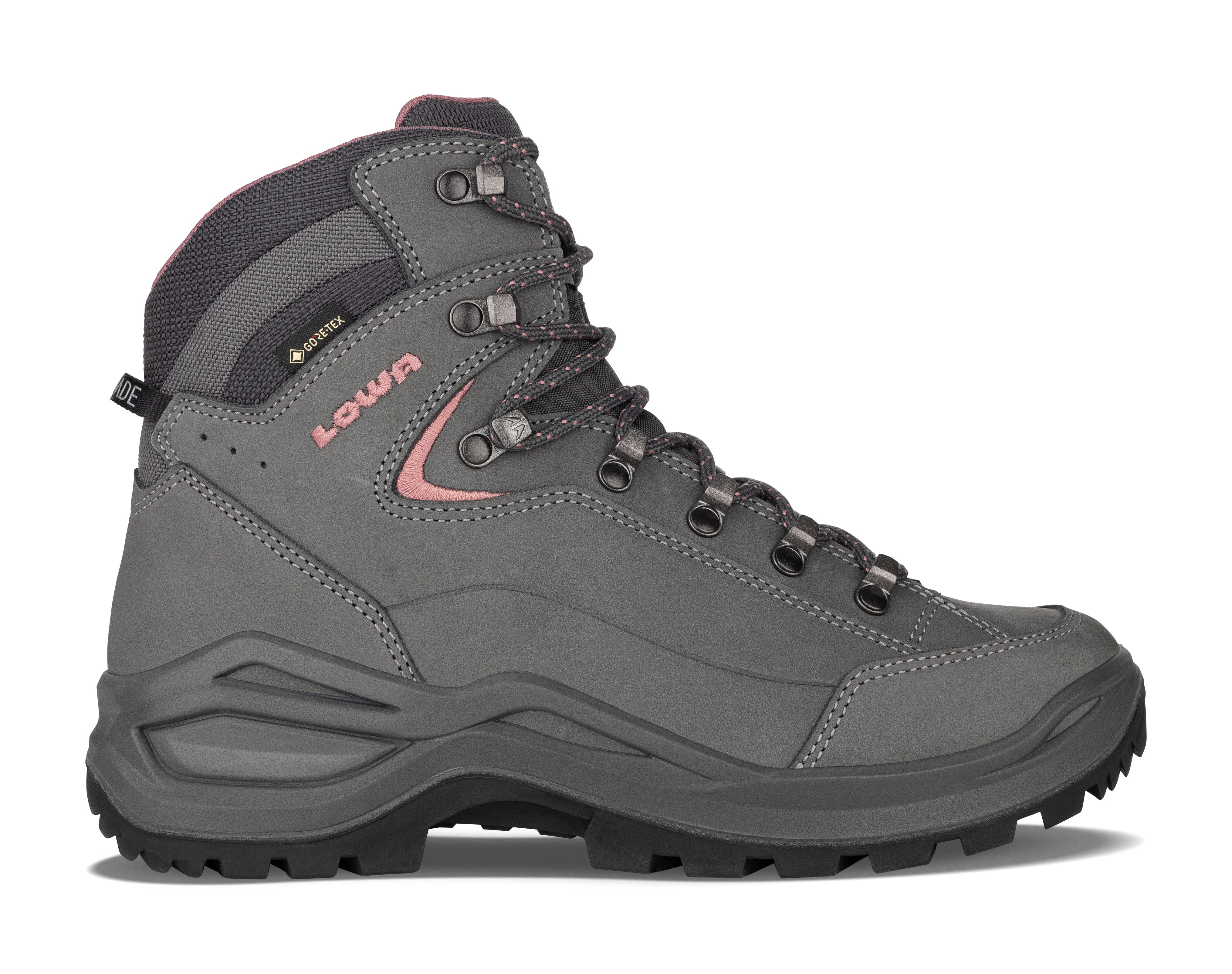 Lowa Women's Renegade EVO GTX Mid Hiking Shoes Graphite/Rose UK 4.5 