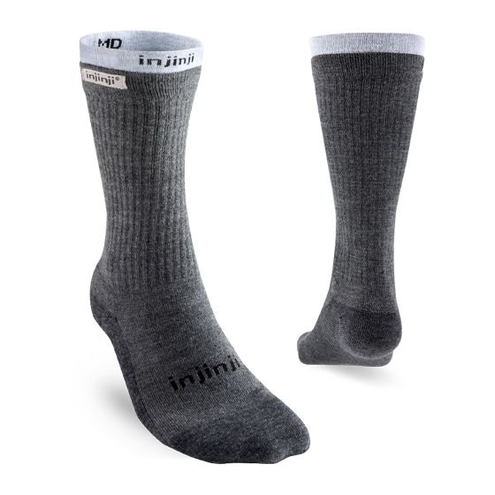 Injinji Men's Liner + Hiker Crew Socks Charcoal S/M 