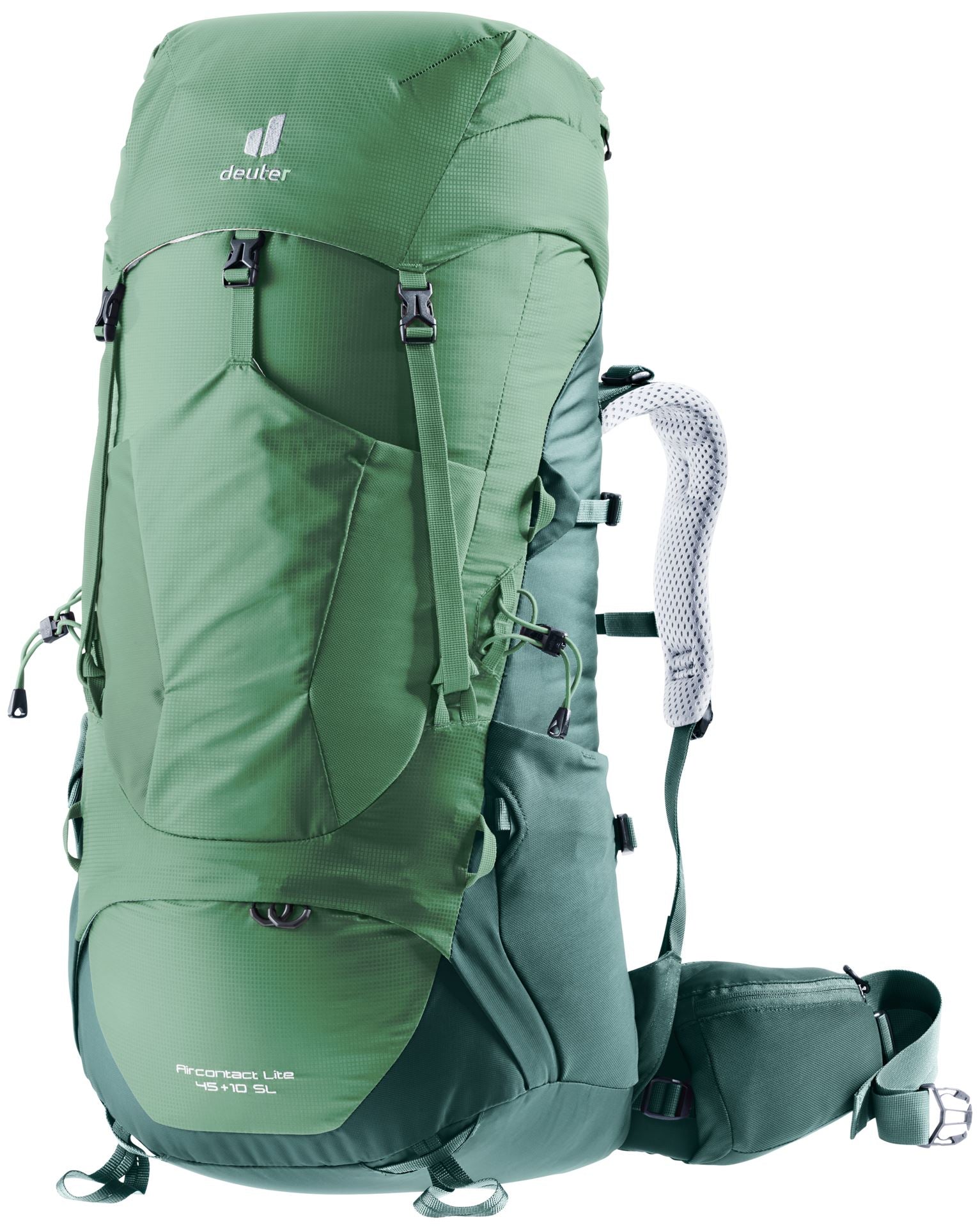 Deuter Aircontact Lite 45+10 SL Women's Backpacking Pack Aloe-Forest 