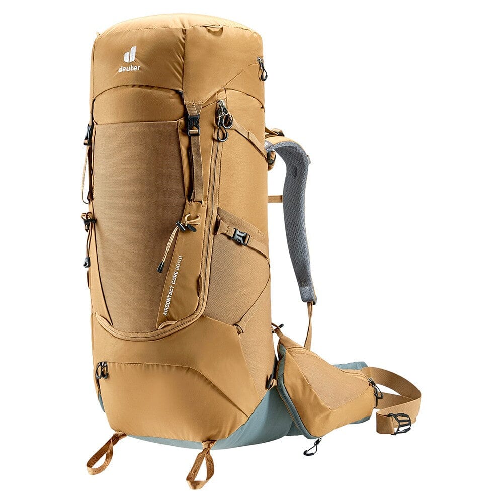 Deuter Aircontact Core 60+10 Backpacking Pack Almond-Teal 
