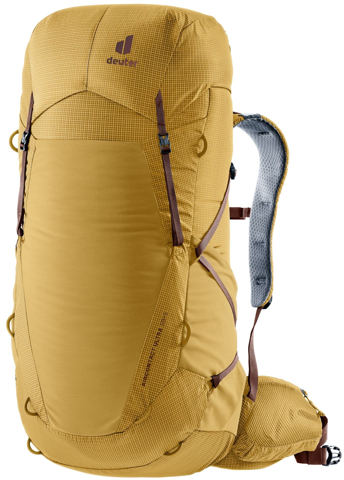 Deuter Aircontact Ultra 50+5 Backpacking Pack Savanna-Raisin 