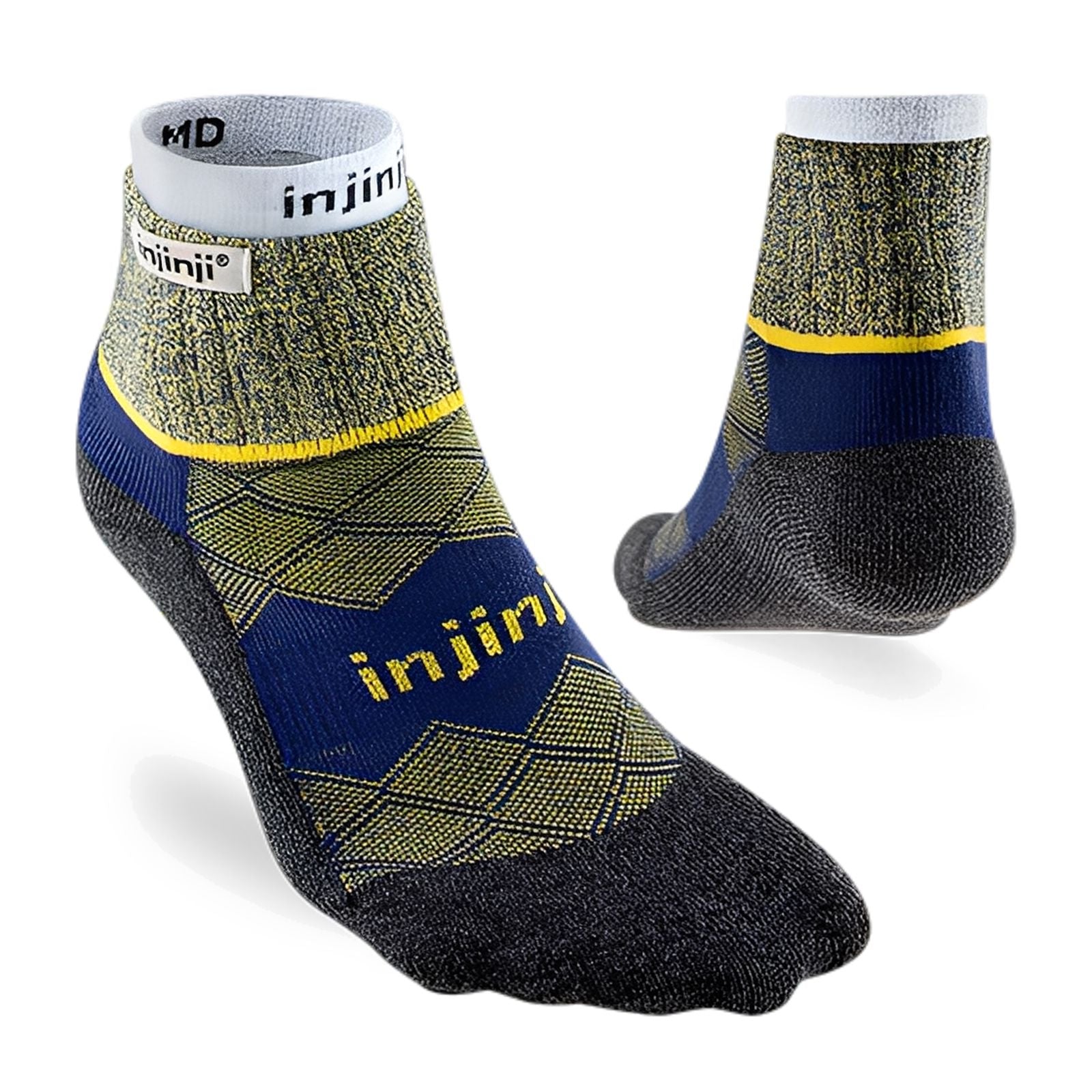 Injinji Women's Liner + Runner Mini‑Crew Socks Canary XS/S 