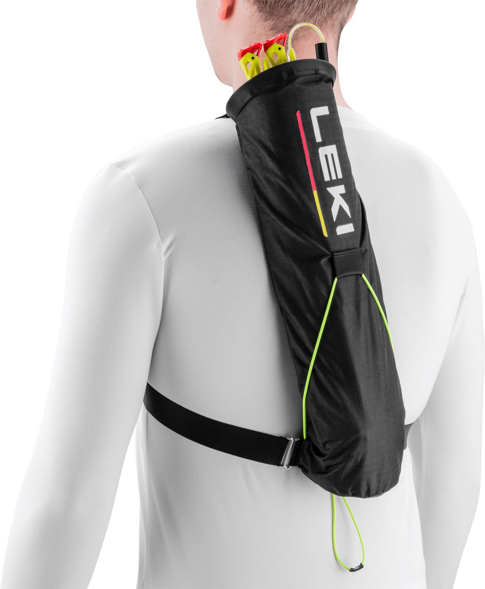 LEKI Trail Running Quiver Black/Bright Red/Neon Yellow OS 