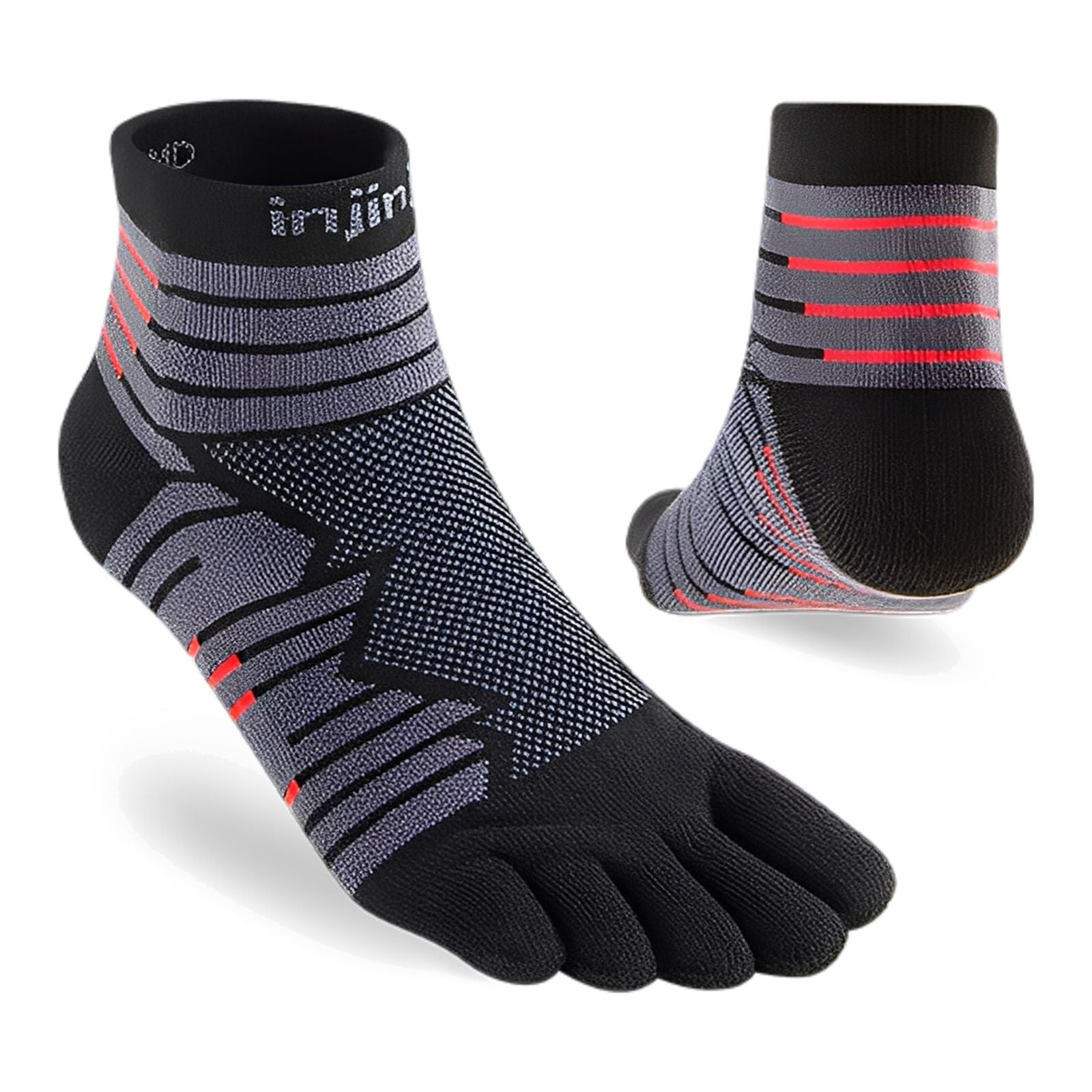 Injinji Ultra Run Mini‑Crew Socks Onyx S 