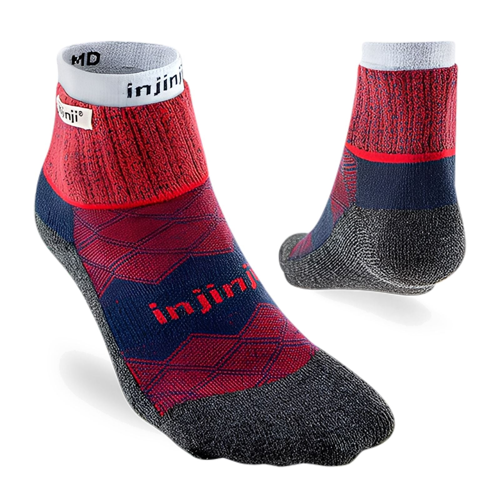 Injinji Men's Liner + Runner Mini‑Crew Socks Brick XS/S 