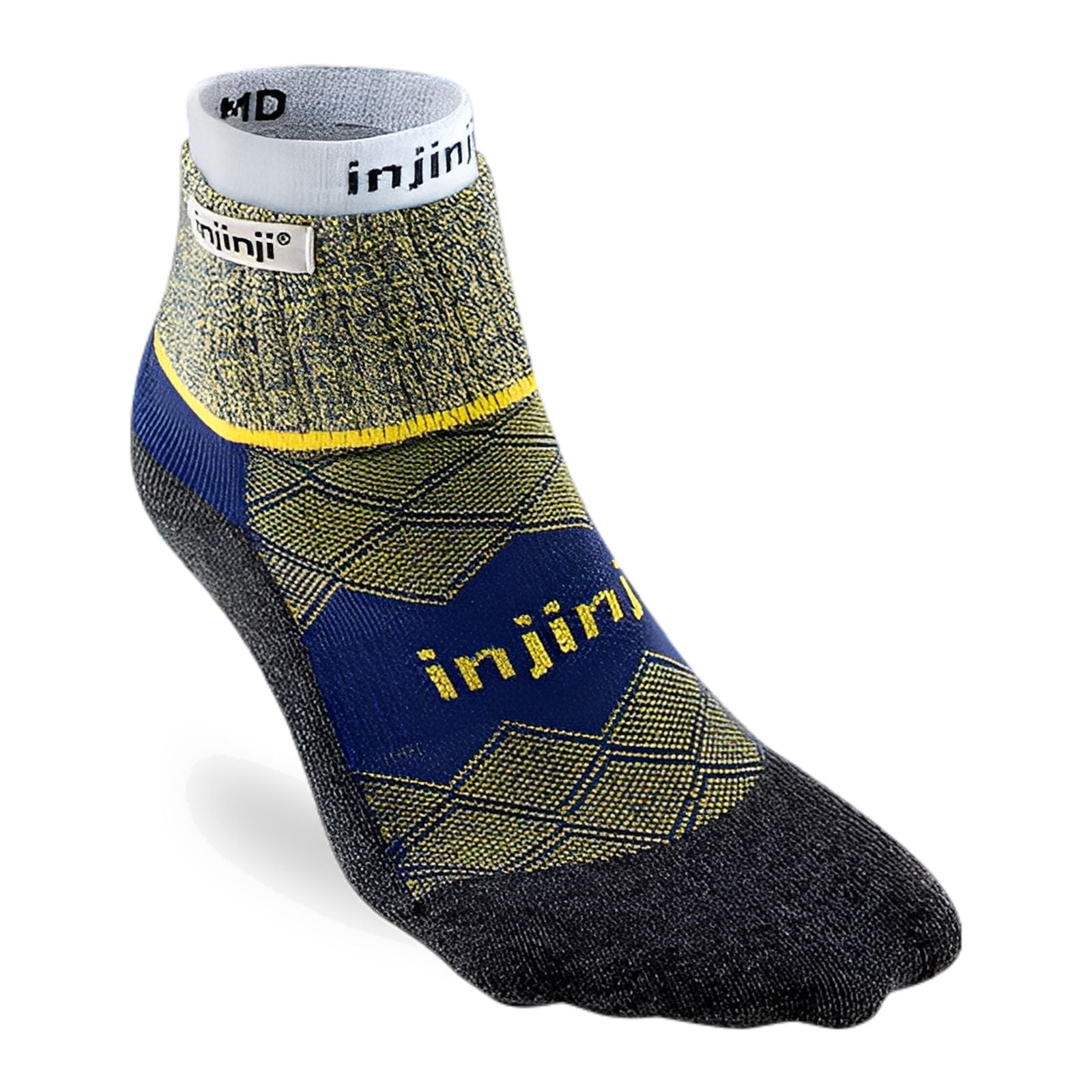 Injinji Women's Liner + Runner Mini‑Crew Socks Canary XS/S 