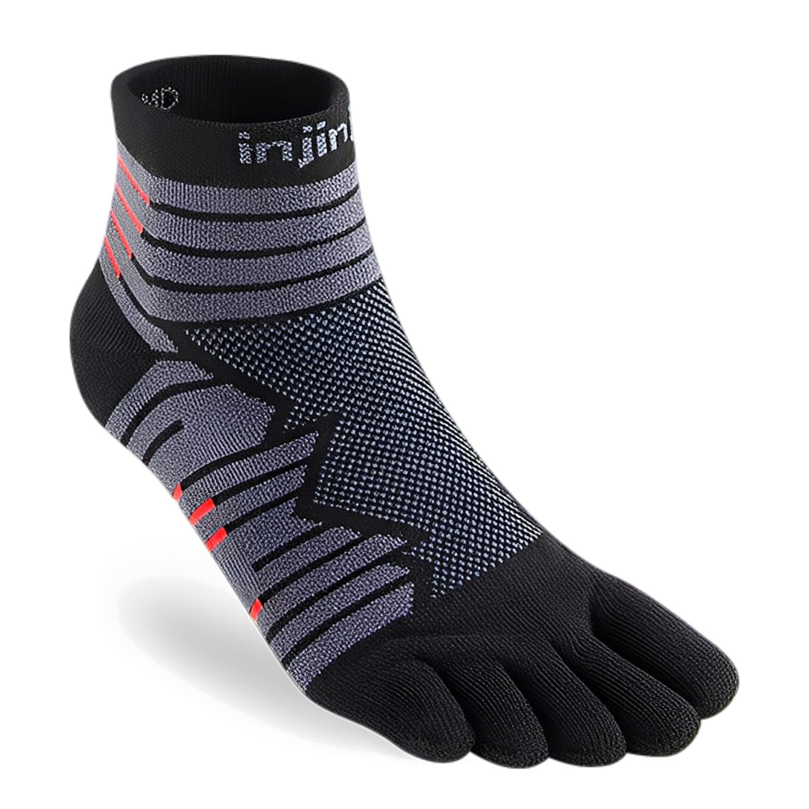Injinji Ultra Run Mini‑Crew Socks Onyx S 