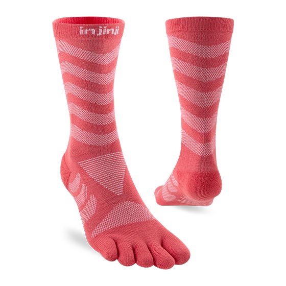 Injinji Women's Ultra Run Crew Socks Coral XS/S 