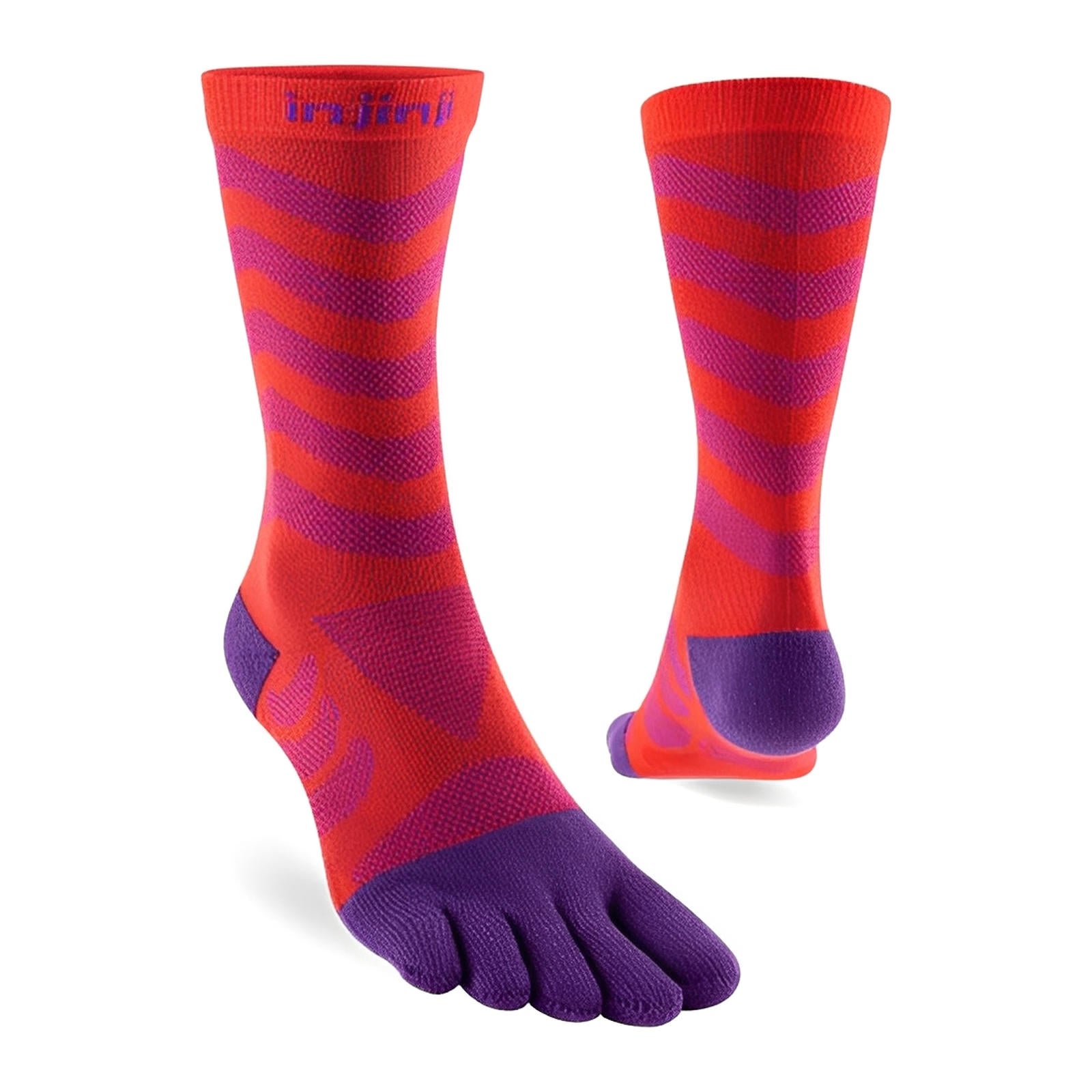 Injinji Women's Ultra Run Crew Socks Razzmatazz XS/S 