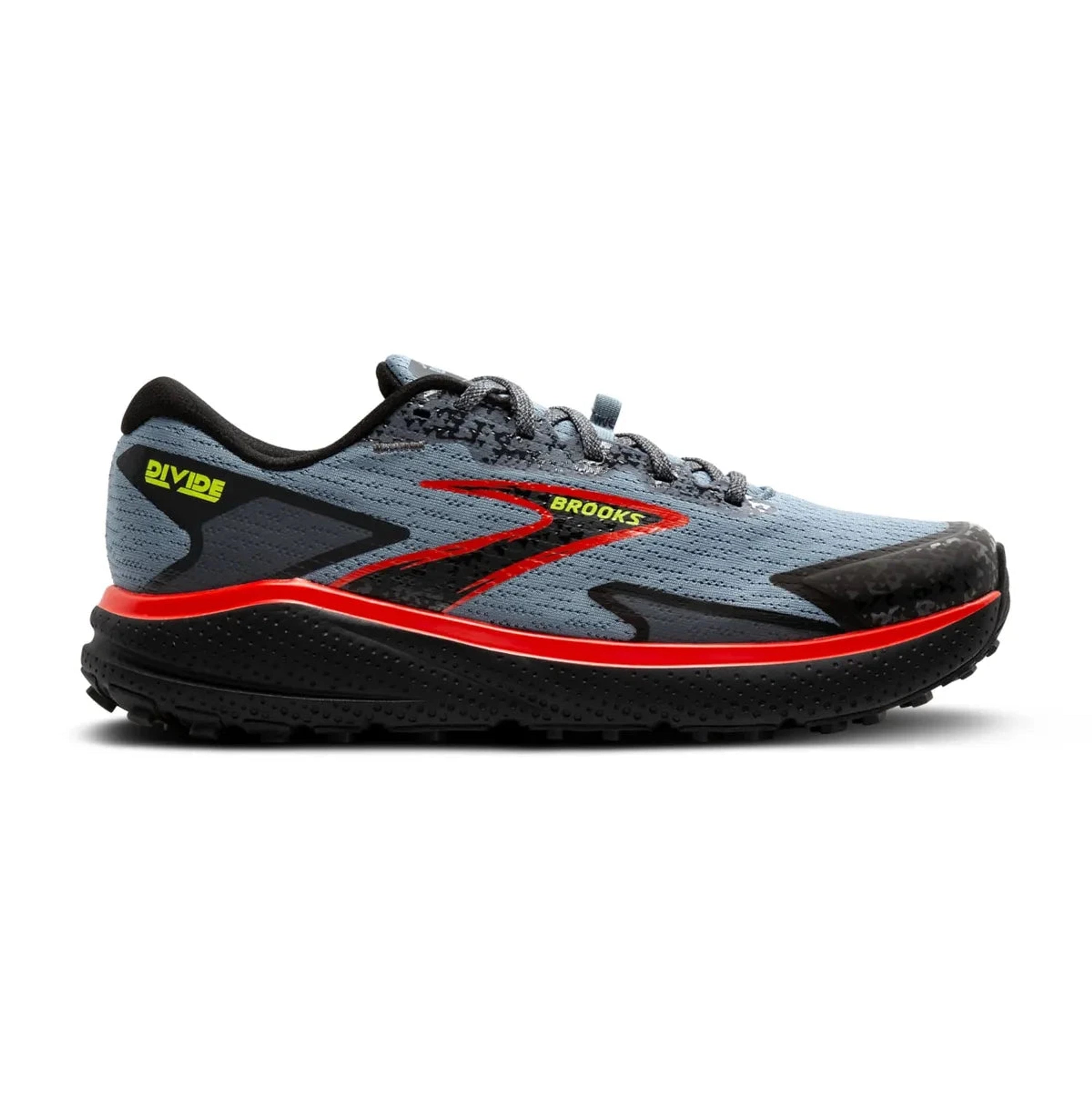 Brooks Men's Divide 5 Trail Running Shoes Citadel/Ebony/Lime Medium (D) US 10.5