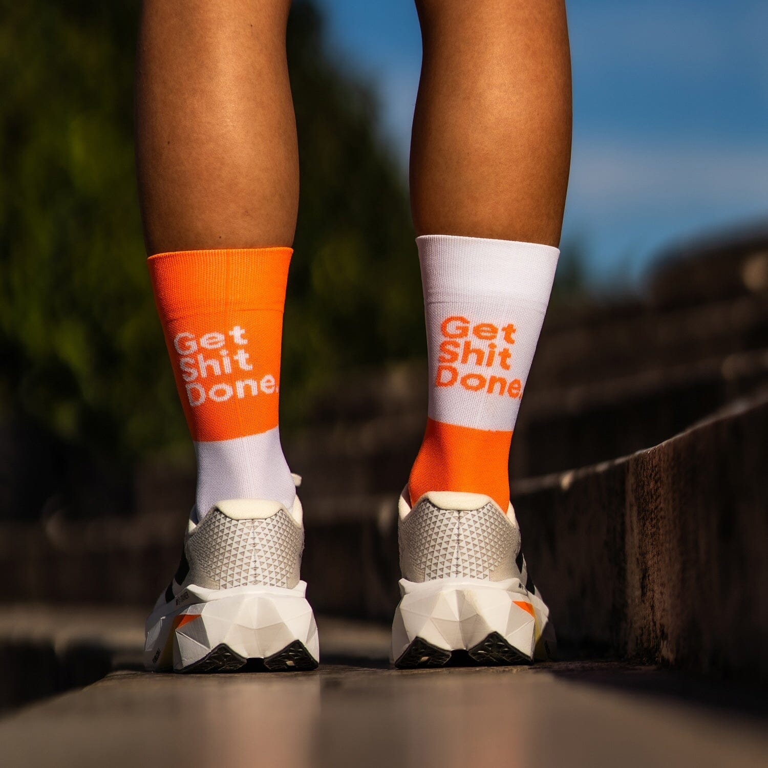 SPORCKS Get Shit Done Orange - Running Socks Orange XS 35-37 