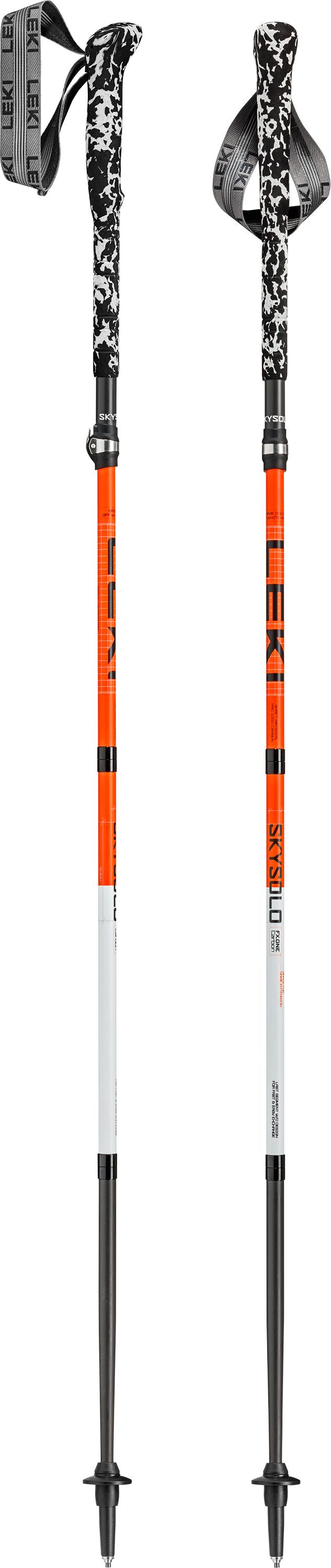 LEKI Skysolo FX.One Carbon Unisex Trekking Poles 2026 (1 Pair) Neon Orange/White/Black 110cm 