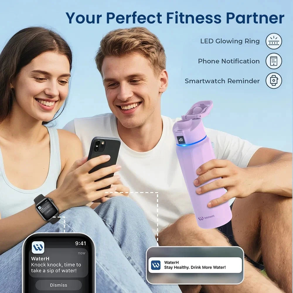 WaterH Boost Smart Water Bottle: 24 oz Hydration Tracker with APP & Insulation 