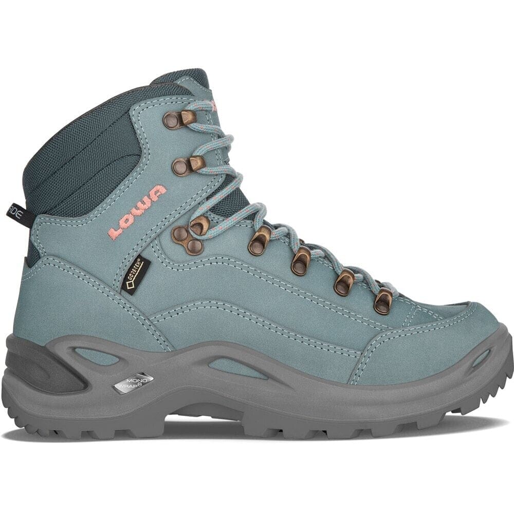 Lowa Women's Renegade GTX Mid Hiking Shoes Ice Blue/Salmon UK 4 