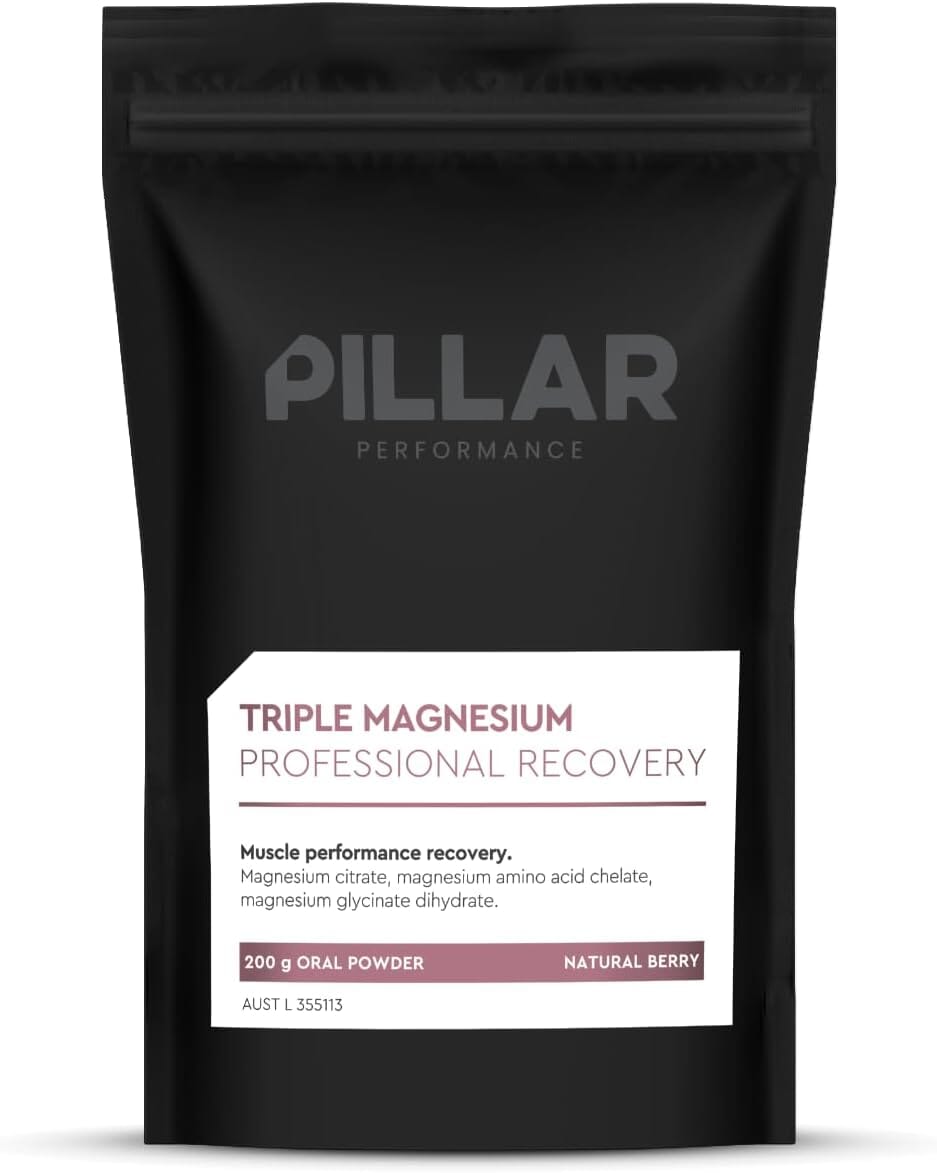 PILLAR Triple Magnesium Powder Natural Berry Pouch (200g/40 Serves) 
