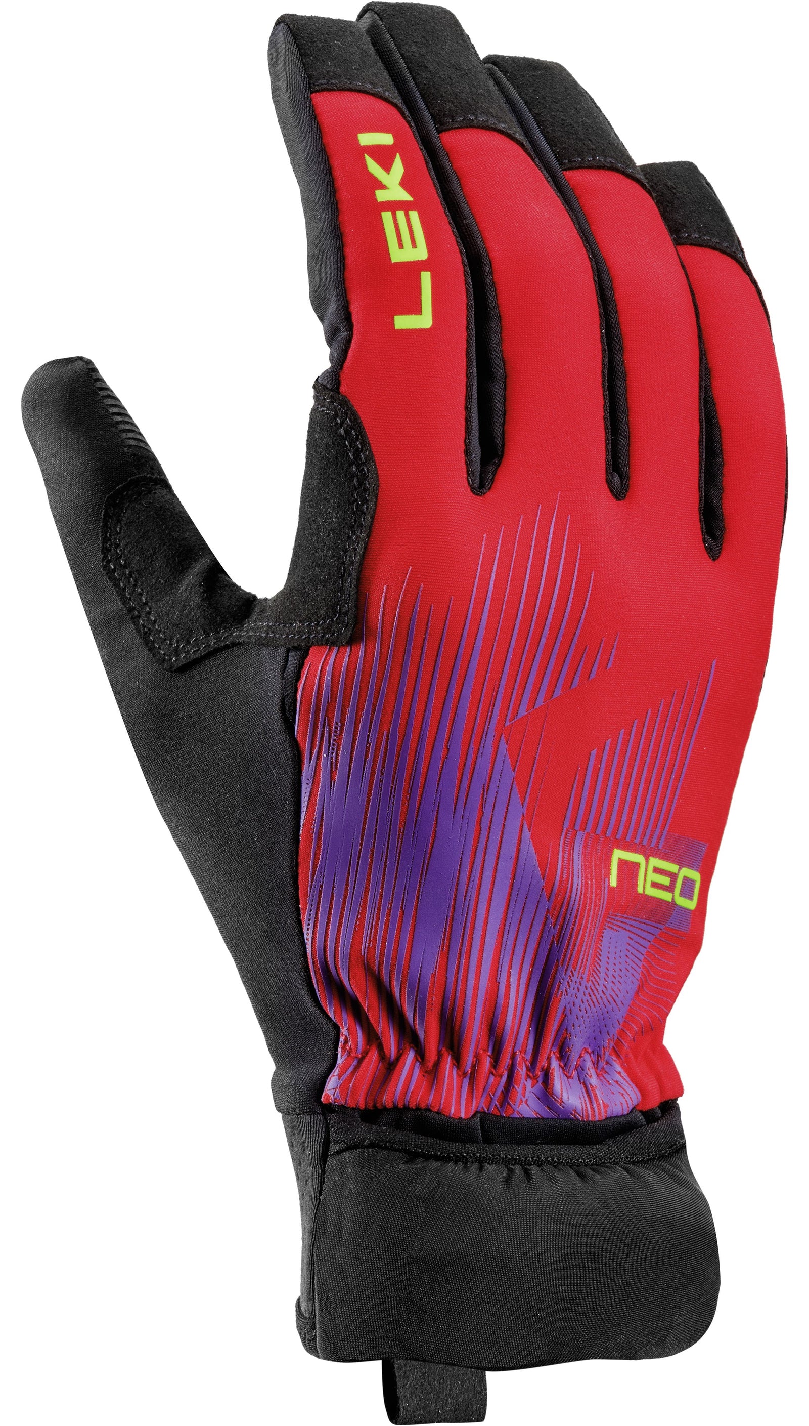 LEKI Neotrail Storm Unisex Gloves Red/Violet/Neon Yellow 6 