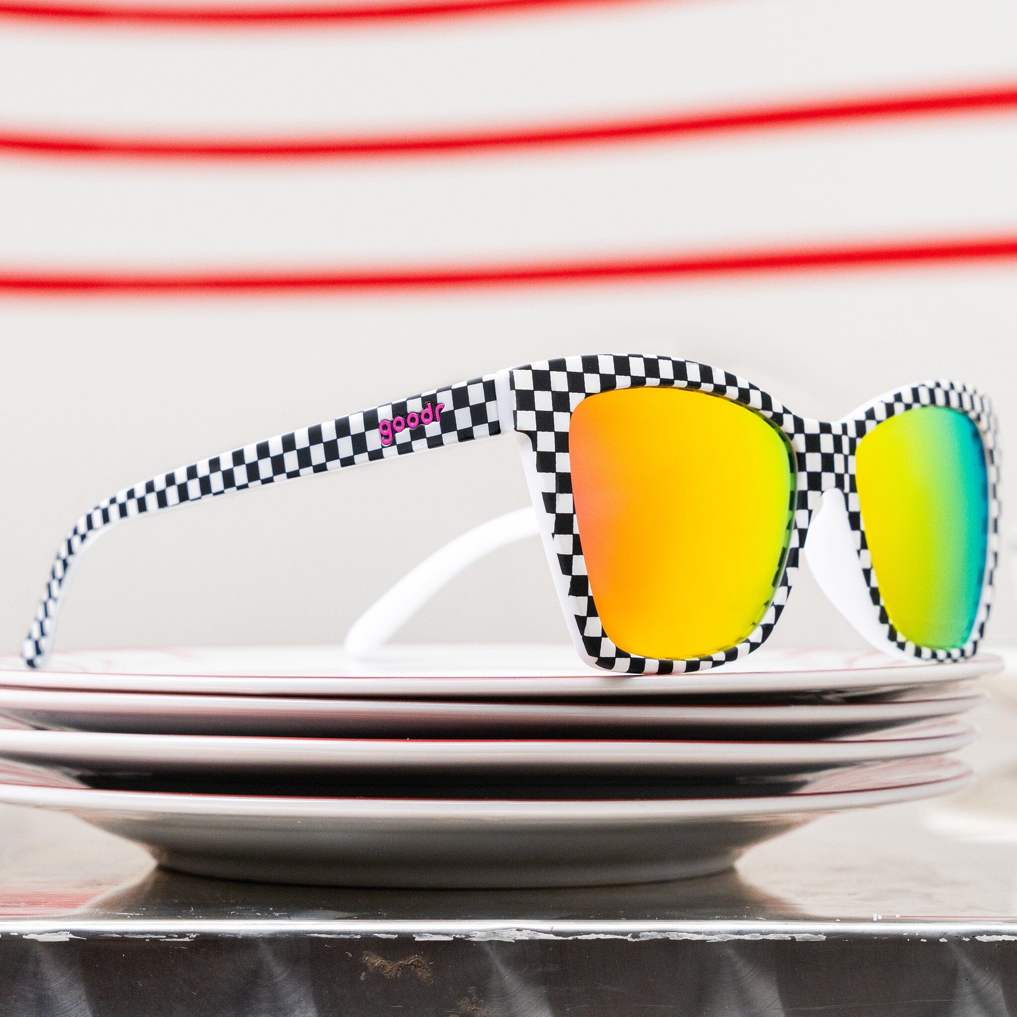 goodr Pop G - Sports Sunglasses - Server With a Checkered Past 