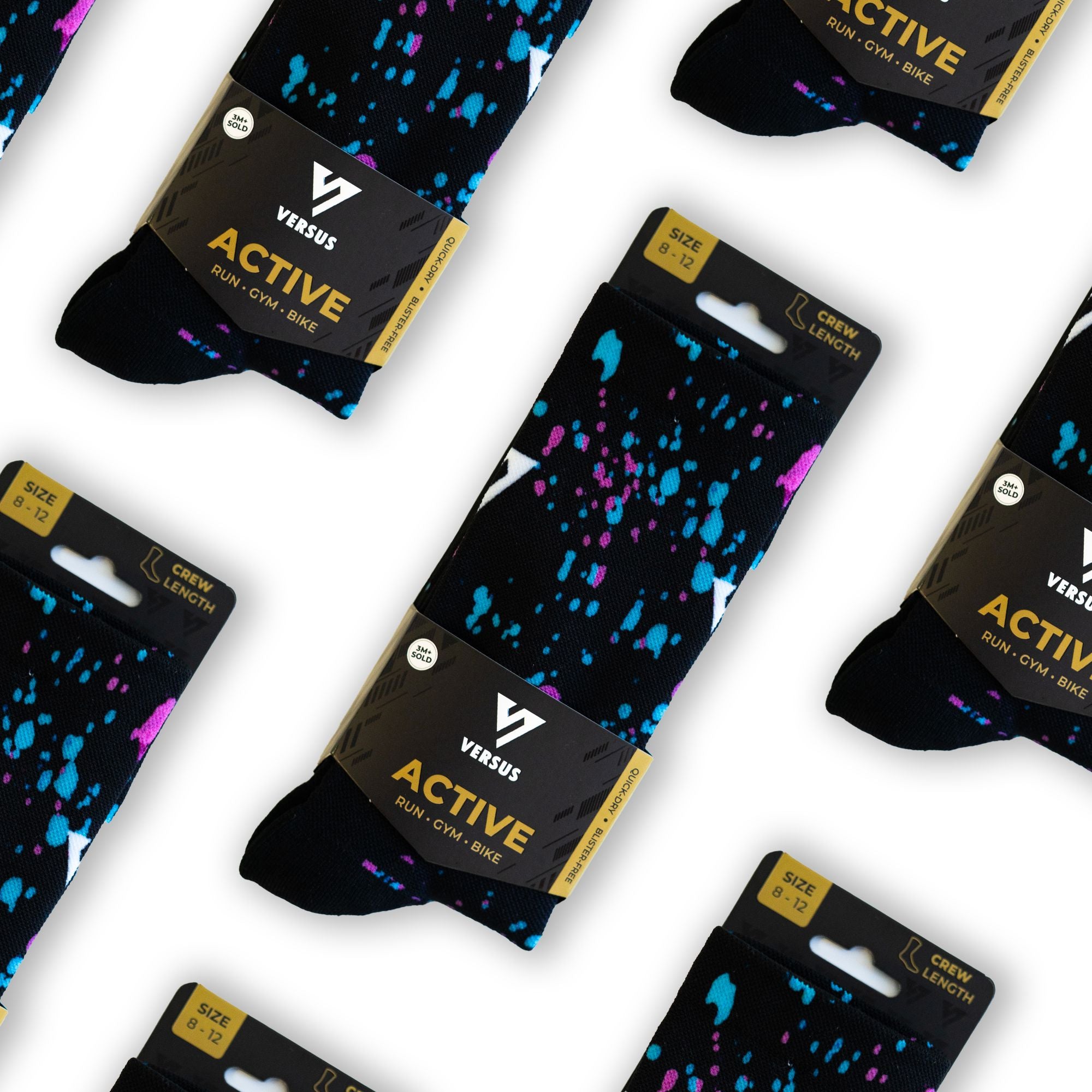 Versus Duo Splatter Active Crew Socks 