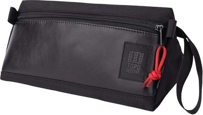 Topo Designs Dopp Kit Ballistic Black/Black Leather 