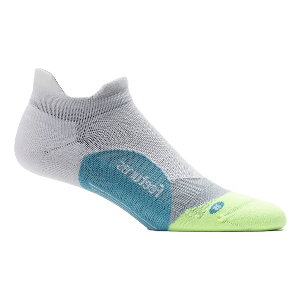 Feetures Elite Ultra Light No Show Tab Socks White Lime Small 