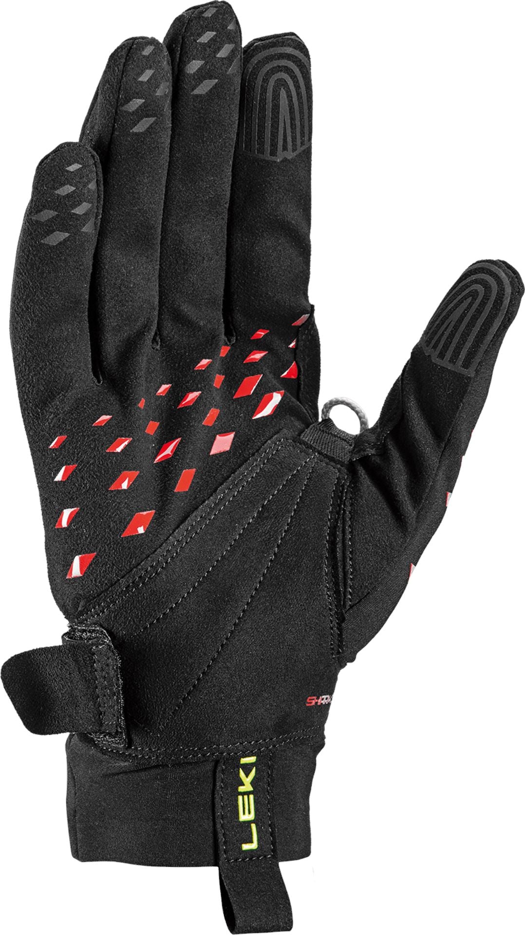 LEKI Ultra Trail Storm Shark Gloves Black/Red/Neon Yellow 6.0 
