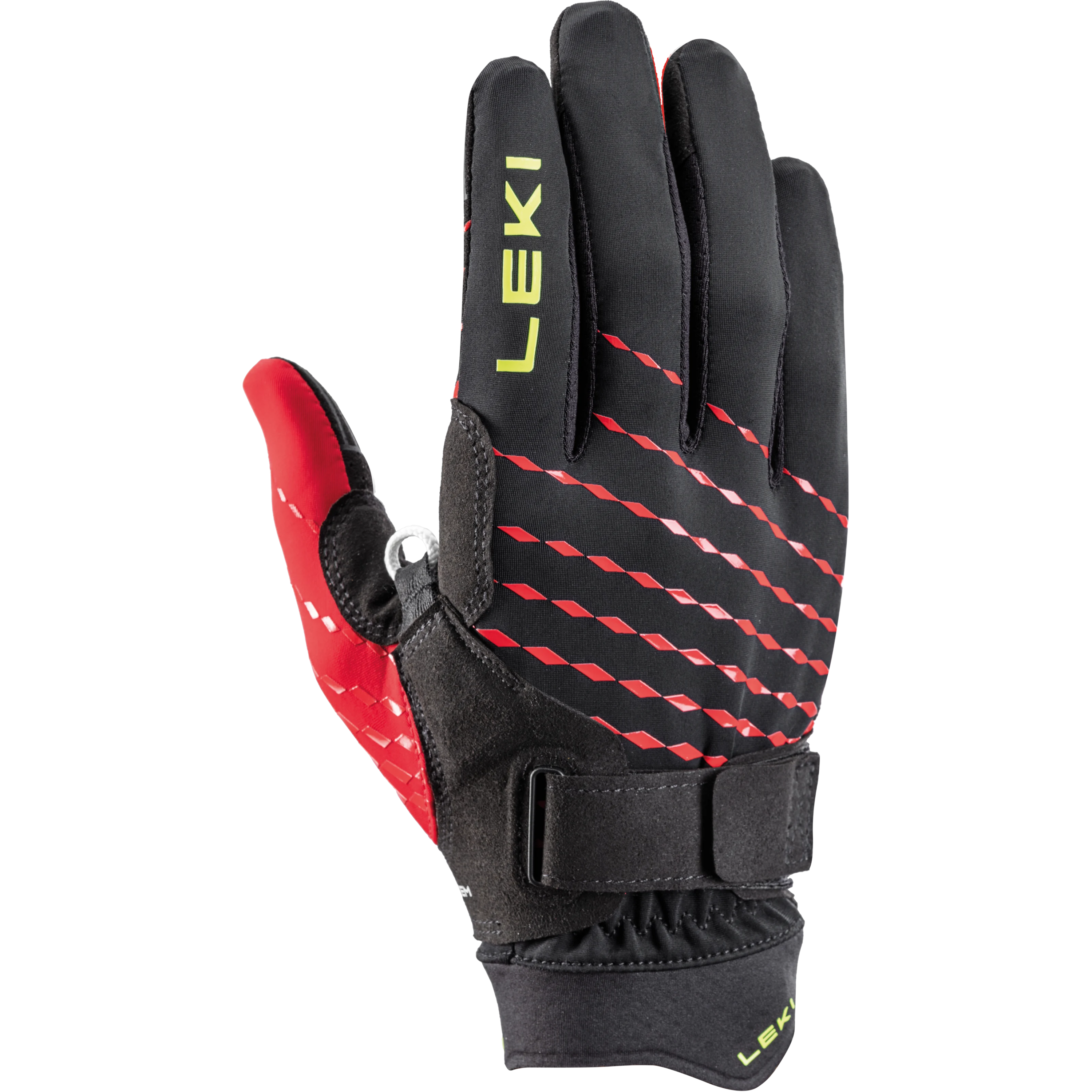 LEKI Ultra Trail Breeze Shark Gloves Black-Red-Neonyellow 6.0 