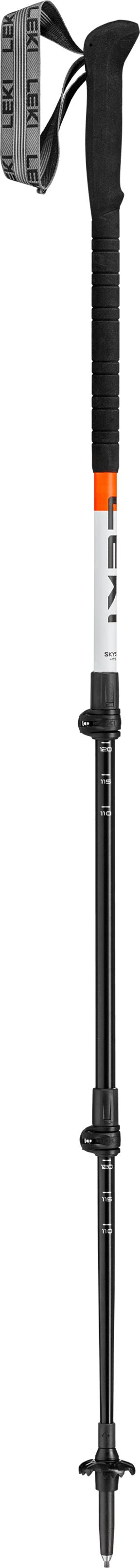LEKI Skysolo Hiking Poles (1 Pair) White/Black/Neon Orange 110-145cm 