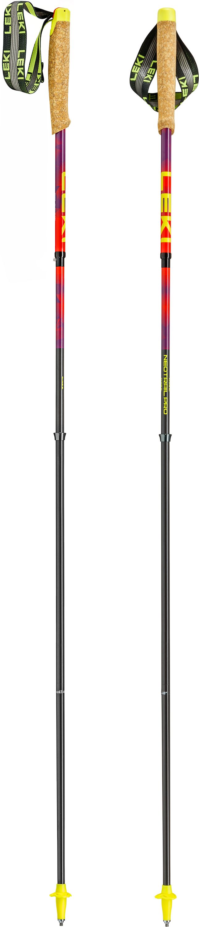 LEKI Neotrail Pro FX.One Superlite Hiking Poles 2026 (1 Pair) Bright Red/Violet/Neon Yellow 105cm 