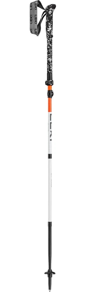 LEKI Skysolo FX Carbon Hiking Poles (1 Pair) Neon Orange/White/Black 120-140cm 