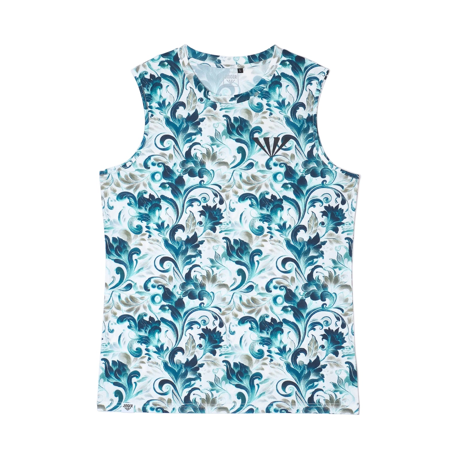 JINGER Men's Seamless Running Tank Top JM-6029 Blue M 