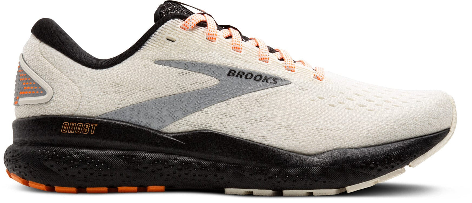 Brooks Men's Ghost 16 Road Running Shoes Ecru/Orange/Black Medium (D) US 9.5
