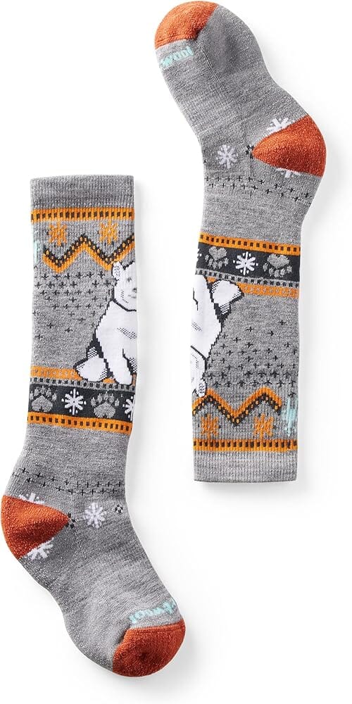 Smartwool Kids' Wintersport Full Cushion Polar Bear OTC Socks Light Gray M (EU 29-32) 